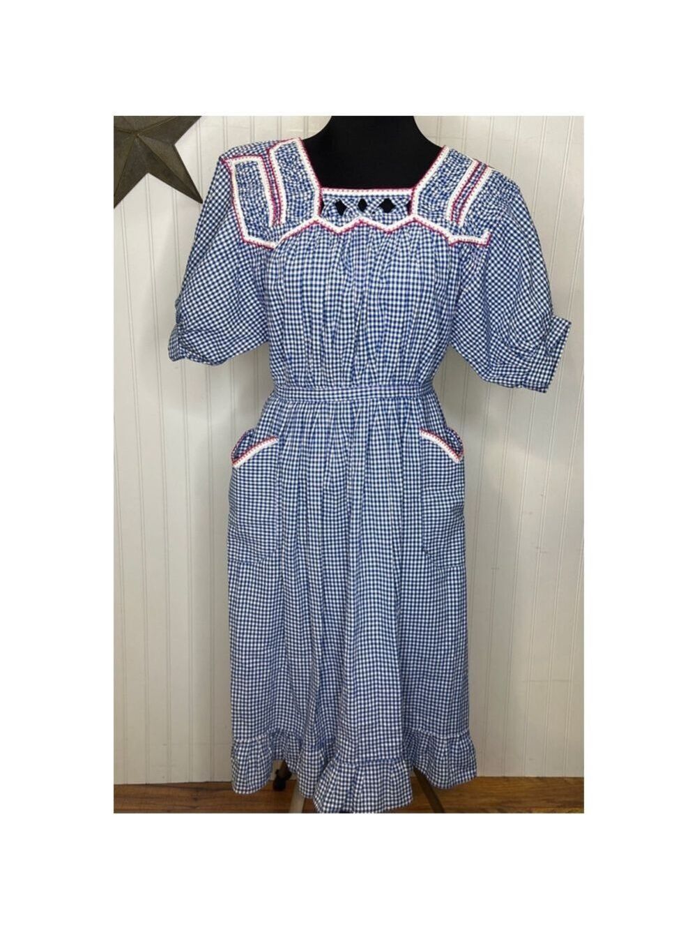 Vintage 70’s Gingham Apron Dress